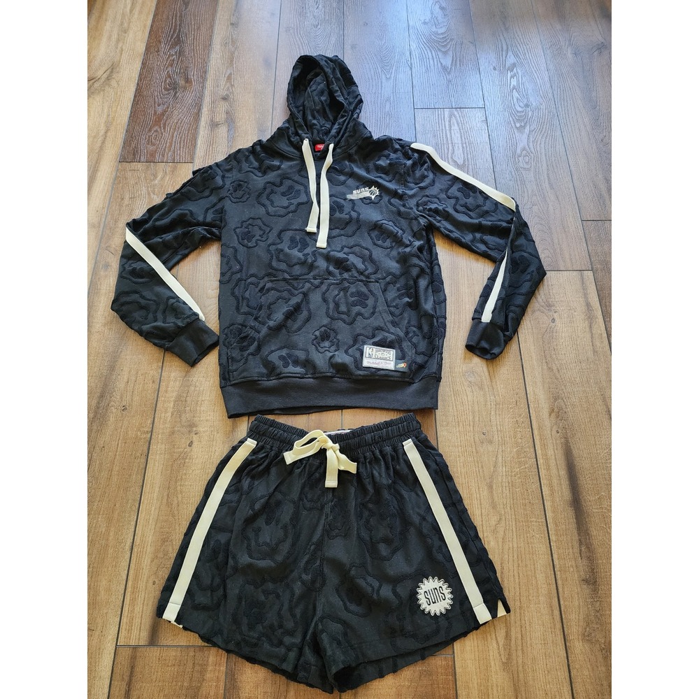 Mitchell & Ness NBA Suns‎ Hoodie & Shorts Set Terry Cloth Lounge Wear M Smiley